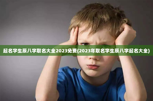 起名字生辰八字取名大全2023免费(2023年取名字生辰八字起名大全)