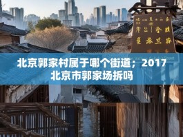 北京郭家村属于哪个街道；2017北京市郭家场拆吗