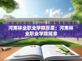 河南林业职业学院百度；河南林业职业学院简章