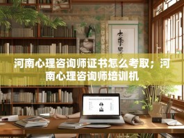 河南心理咨询师证书怎么考取；河南心理咨询师培训机