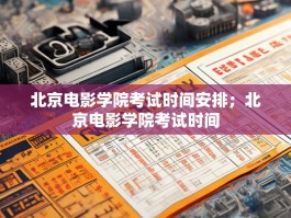 北京电影学院考试时间安排；北京电影学院考试时间
