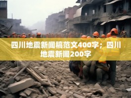 四川地震新闻稿范文400字；四川地震新闻200字
