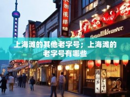 上海滩的其他老字号；上海滩的老字号有哪些