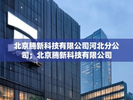 北京腾新科技有限公司河北分公司；北京腾新科技有限公司