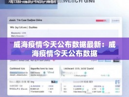 威海疫情今天公布数据最新：威海疫情今天公布数据