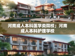 河南成人本科医学类院校；河南成人本科护理学校