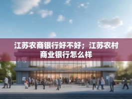江苏农商银行好不好；江苏农村商业银行怎么样
