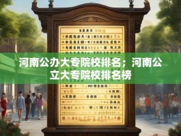河南公办大专院校排名；河南公立大专院校排名榜