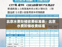 北京水费阶梯收费标准表；北京水费阶梯收费标准