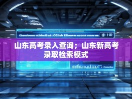 山东高考录入查询；山东新高考录取检索模式