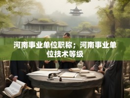 河南事业单位职称；河南事业单位技术等级