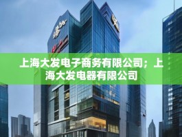 上海大发电子商务有限公司；上海大发电器有限公司