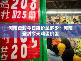 河南登封今日猪价是多少；河南登封今天鸡蛋价蛋