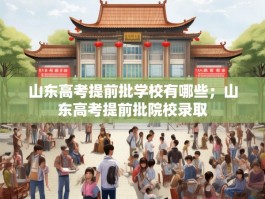 山东高考提前批学校有哪些；山东高考提前批院校录取