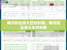 梅河到北京大巴时刻表；梅河到北京火车时刻表