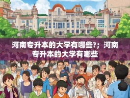 河南专升本的大学有哪些?；河南专升本的大学有哪些