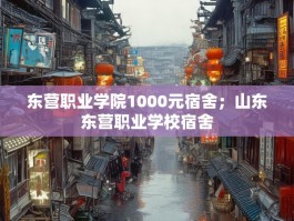 东营职业学院1000元宿舍；山东东营职业学校宿舍