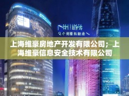 上海维豪房地产开发有限公司；上海维豪信息安全技术有限公司