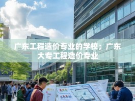 广东工程造价专业的学校；广东大专工程造价专业