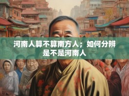 河南人算不算南方人；如何分辨是不是河南人