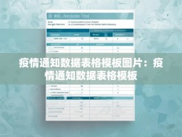 疫情通知数据表格模板图片：疫情通知数据表格模板