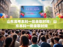山东高考本科一批录取时间；山东本科一批录取时间